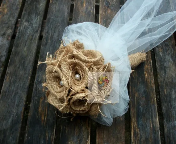 Handmade wedding flower bride holding flowers cloth holding flowers