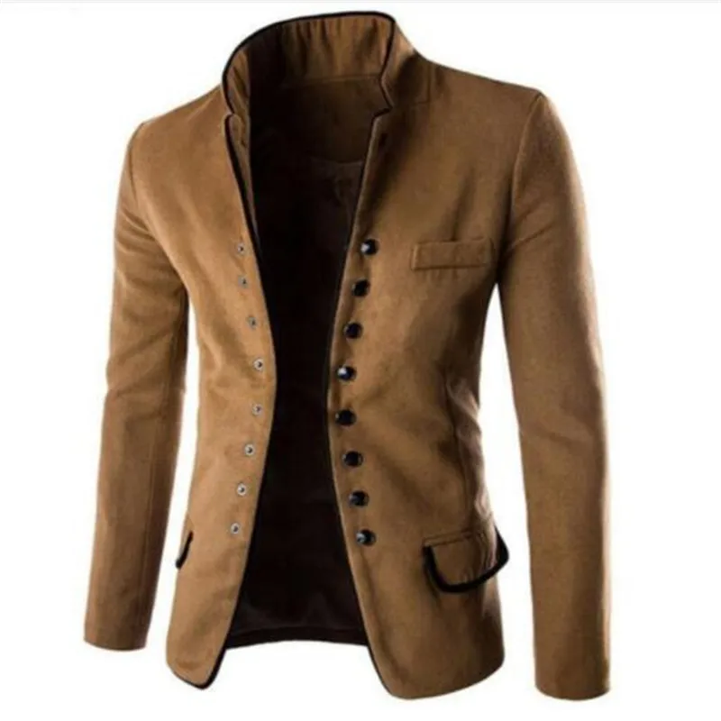 New Men's Stand Collar Coat Slim Fit Suit Button Jacket Overcoat Blazers Tops Dress
New Men's Stand Collar Coat Slim Fit Suit Button Jacket Overcoat Blazers Tops Dress