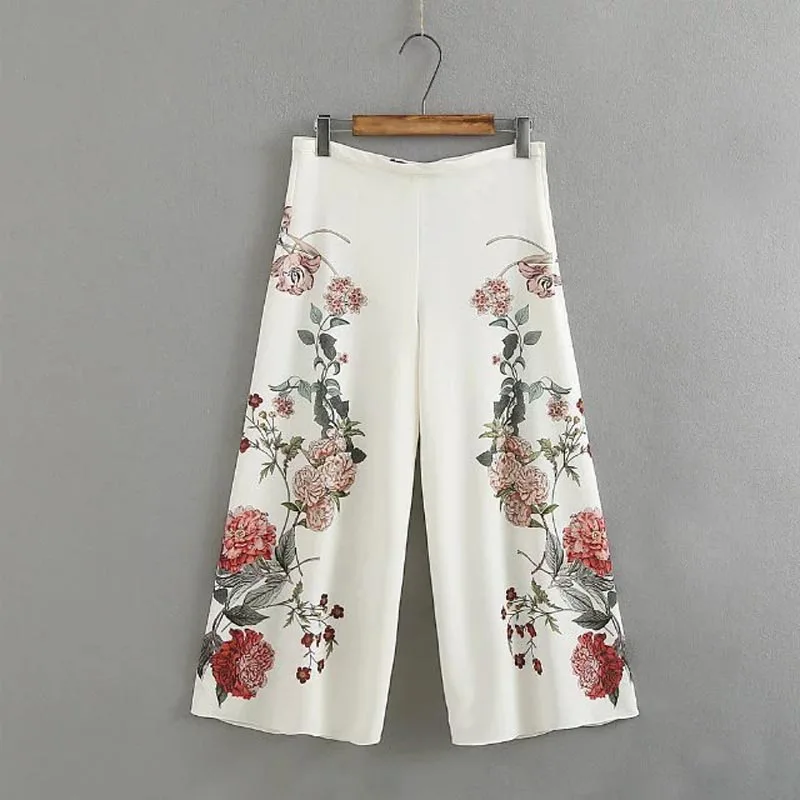 X096 summer fashion ladies pink floral print white color wide leg side zipper pants women casual match all trousers
X096 summer fashion ladies pink floral print white color wide leg side zipper pants women casual match all trousers