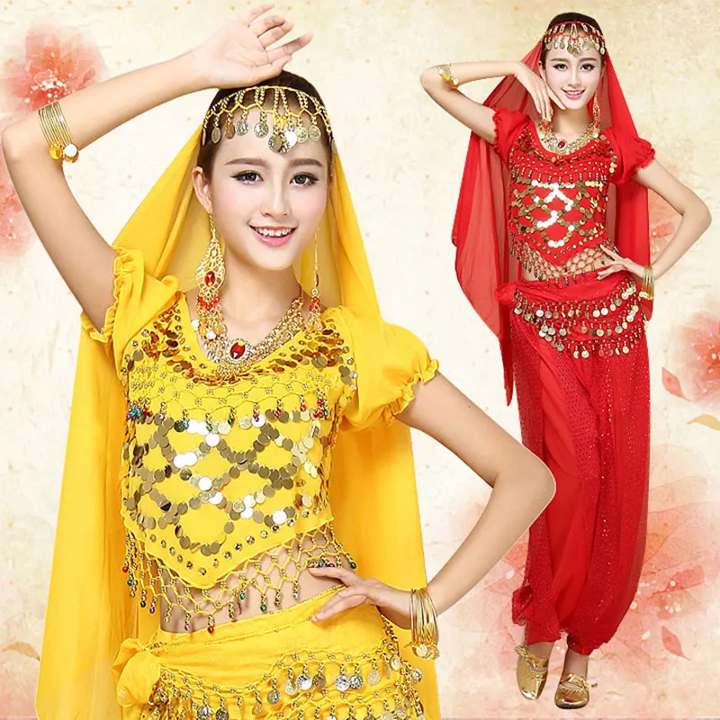 Фото Болливуд танцевальные костюмы индийский набор костюма для танца живота женщин
