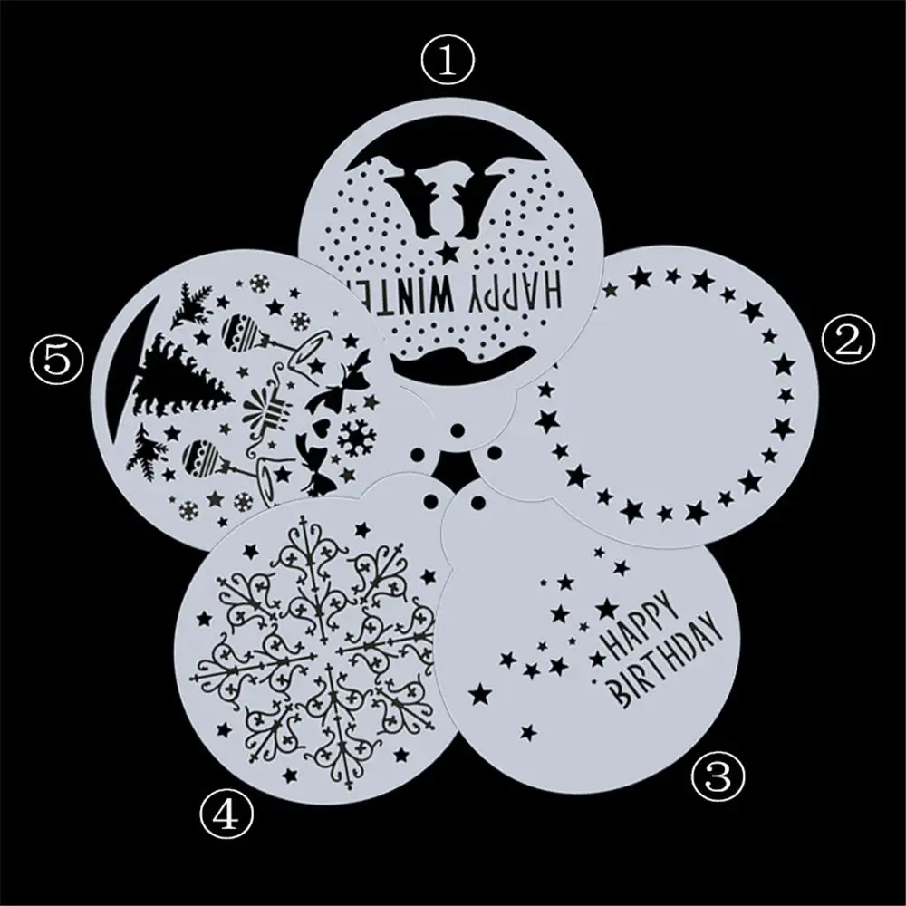 5pcs Winter Happy Birthday Christmas Snowflakes Reusable Stencil Airbrush Painting Art Cake Spray Mold DIY Decor Crafts
5pcs Winter Happy Birthday Christmas Snowflakes Reusable Stencil Airbrush Painting Art Cake Spray Mold DIY Decor Crafts