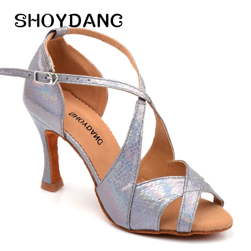 SHOYDANC Classic Style Dance Shoes latin Women Salsa Dance Shoes dames schoenen Snake Texture Color Changing PU Silver Gold Red
SHOYDANC Classic Style Dance Shoes latin Women Salsa Dance Shoes dames schoenen Snake Texture Color Changing PU Silver Gold Red