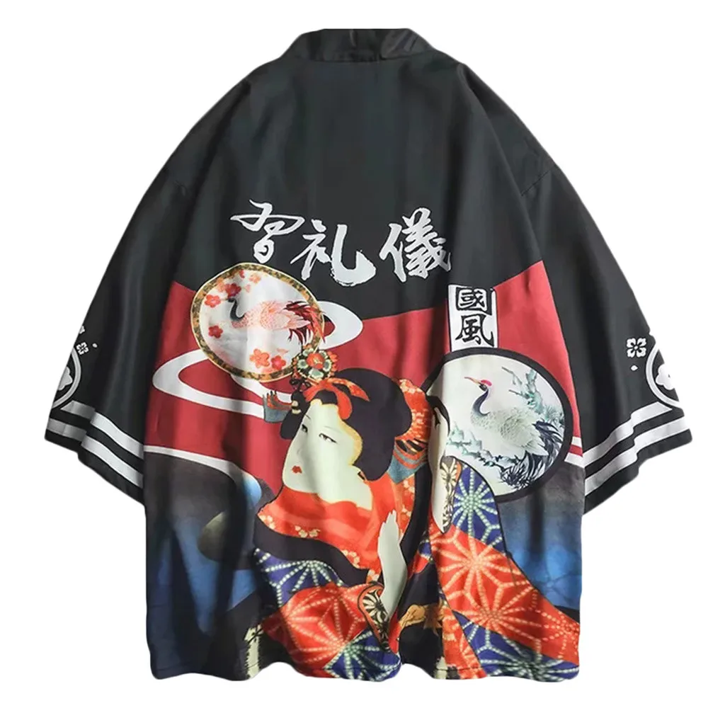 Harajuku Men Tops Coat Summer Spring Stitching Slip Shoulder Lovers Individuality Print Kimono Blouse For Male outwear 2019
Harajuku Men Tops Coat Summer Spring Stitching Slip Shoulder Lovers Individuality Print Kimono Blouse For Male outwear 2019