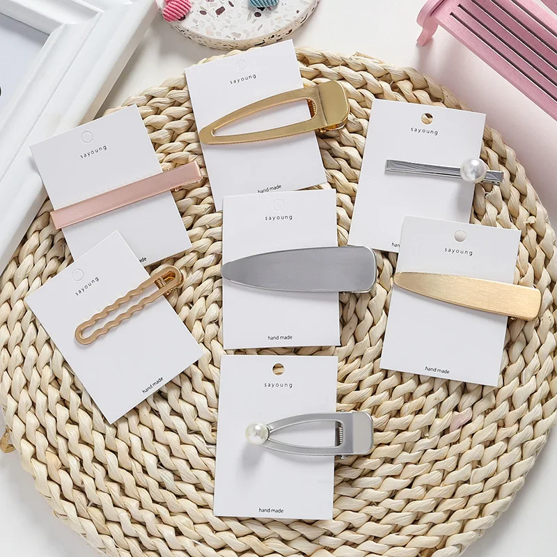 Simple Punk Pearl Metal Geometric Water Drop Heart Hairpin Fashion Geometric Gold Silver Hair Clip BB Side Clip Bridal Headwear
Simple Punk Pearl Metal Geometric Water Drop Heart Hairpin Fashion Geometric Gold Silver Hair Clip BB Side Clip Bridal Headwear