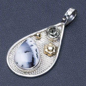 Natural Two Tones Dendritic Opal Punk Style 925 Sterling Silver Pendant 1 3/4" Q0928
Natural Two Tones Dendritic Opal Punk Style 925 Sterling Silver Pendant 1 3/4" Q0928