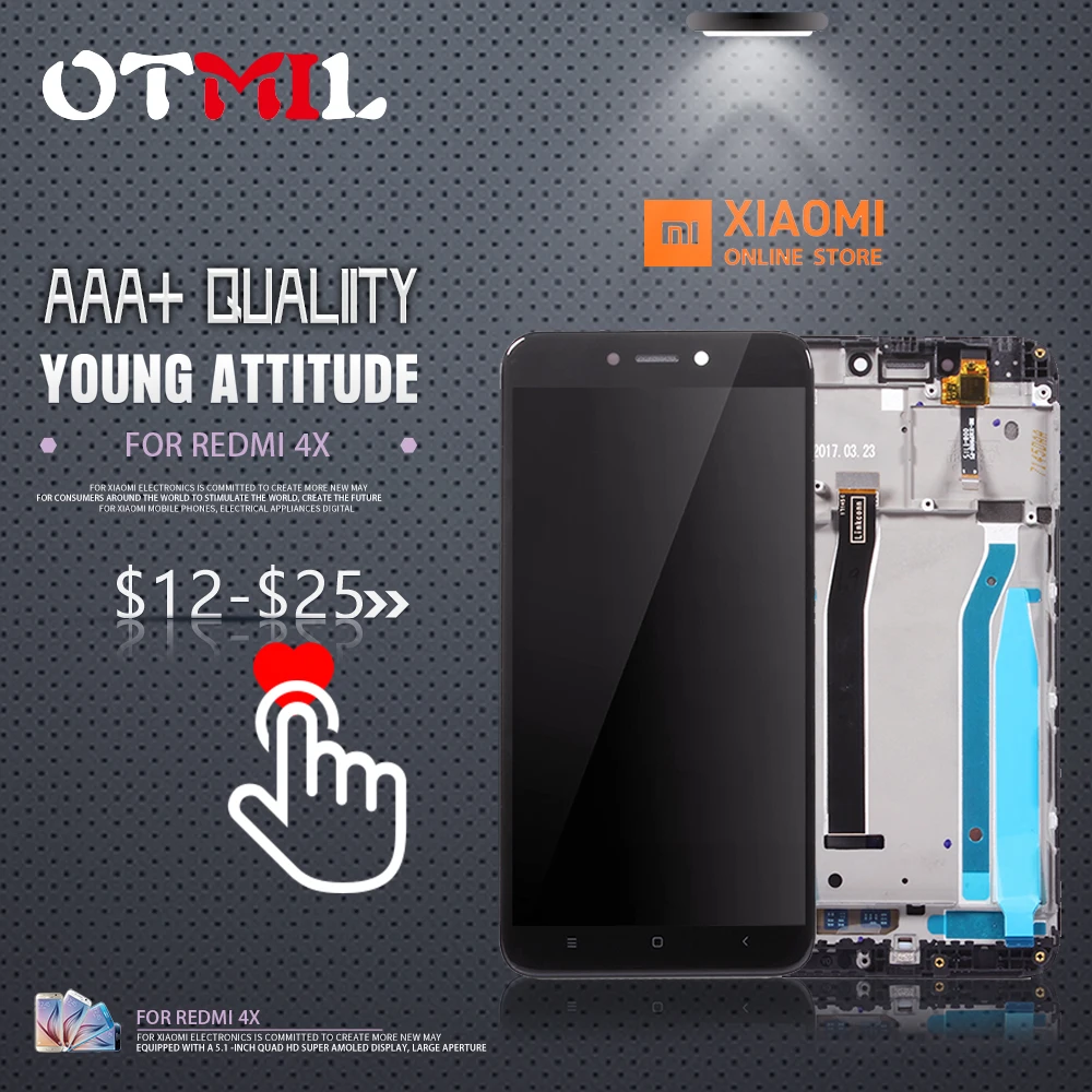 OTMIL 5.0"Original For XIAOMI Redmi 4X LCD Display Touch Screen withFrame Digitizer For XIAOMI Redmi 4X Display 4X Pro LCD #1
OTMIL 5.0"Original For XIAOMI Redmi 4X LCD Display Touch Screen withFrame Digitizer For XIAOMI Redmi 4X Display 4X Pro LCD #1