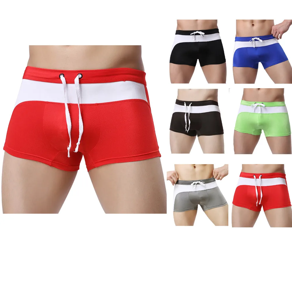 Swimming Pants For Men Patchwork Sexy Underwear Mens Nylon Men's Boxer Swim Shorts Trunks W0325 | Мужская одежда