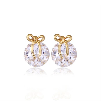 Gold Color Cute Bowknot Big Round Zircon CZ Stud Earrings for Women Girls Children Kids Jewelry Gift Oorbellen Pendientes Aretes
Gold Color Cute Bowknot Big Round Zircon CZ Stud Earrings for Women Girls Children Kids Jewelry Gift Oorbellen Pendientes Aretes