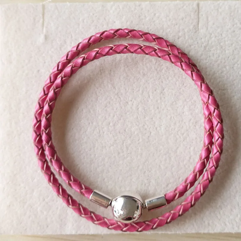Honeysuckle Pink leather bracelets for women jewelry without charm fit beads charms DIY with 925 sterling silver clasp clipPL009
Honeysuckle Pink leather bracelets for women jewelry without charm fit beads charms DIY with 925 sterling silver clasp clipPL009