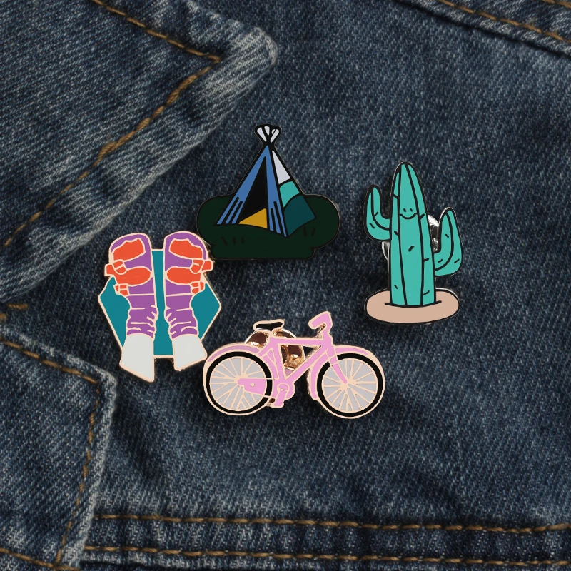 Fashion Enamel Pin Button Cartoon Plant Cactus Bicycle Tent Shoes Socks Brooches for Women Men Denim Bag Badge Lapel Pins Brooch
Fashion Enamel Pin Button Cartoon Plant Cactus Bicycle Tent Shoes Socks Brooches for Women Men Denim Bag Badge Lapel Pins Brooch