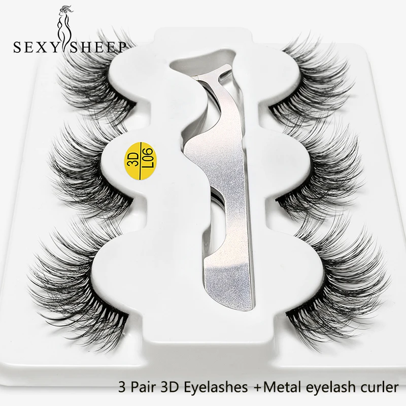 SEXYSHEEP 3Pairs 3D faux mink Eyelashes long false lashes EyeLash Extensions Eyelash curler Eye Makeup kit maquiagem
SEXYSHEEP 3Pairs 3D faux mink Eyelashes long false lashes EyeLash Extensions Eyelash curler Eye Makeup kit maquiagem