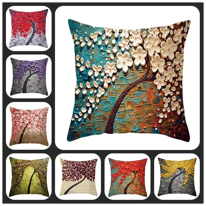 45x45 PillowCase 3D Oil Painting Tree Printing Pillow Cover Leaves&Flower Pattern Cushion Case For Living Room&Home Accessories
45x45 PillowCase 3D Oil Painting Tree Printing Pillow Cover Leaves&Flower Pattern Cushion Case For Living Room&Home Accessories