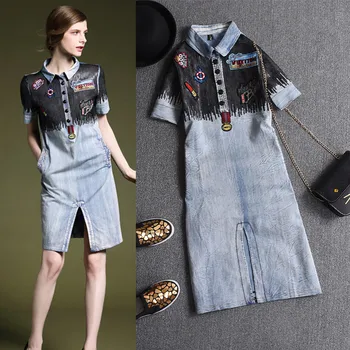 High Quality Short Sleeve Soft Denim Long Blouse Shirts Summer Cotton Clothing Sequins Embroidery Women Jeans Blouses NS630
High Quality Short Sleeve Soft Denim Long Blouse Shirts Summer Cotton Clothing Sequins Embroidery Women Jeans Blouses NS630