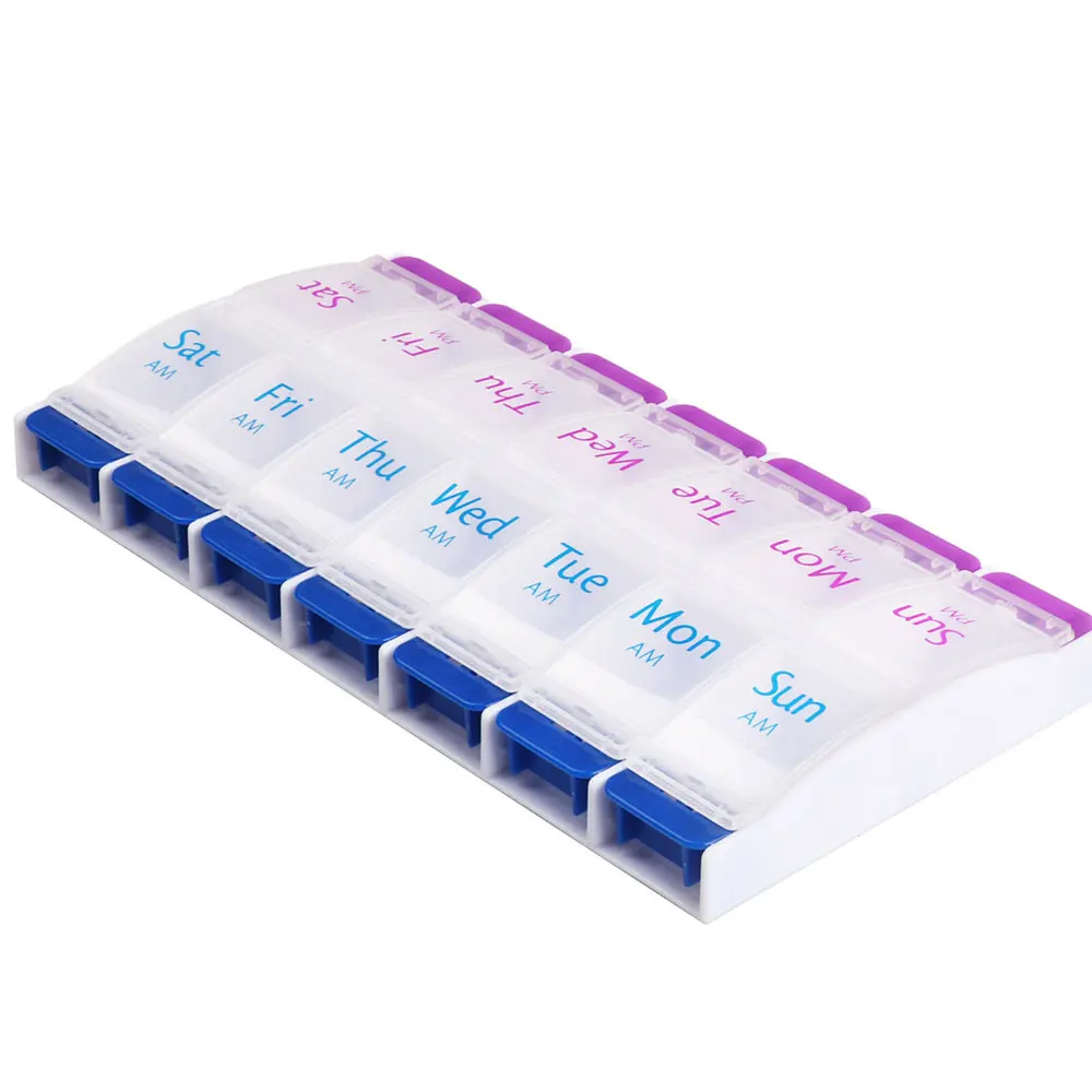 1PCS 2 Row 14 Squares Weekly 7 Days Tablet Pill Box Holder Medicine Storage Organizer Container Case
1PCS 2 Row 14 Squares Weekly 7 Days Tablet Pill Box Holder Medicine Storage Organizer Container Case