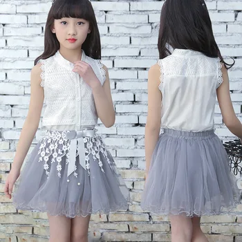 Summer Girls Clothing Set Girls Kids Toddler Children Clothes Boutique Outfits Lace Sleeveless Blouse + Skirt 2 to 13 Years
Summer Girls Clothing Set Girls Kids Toddler Children Clothes Boutique Outfits Lace Sleeveless Blouse + Skirt 2 to 13 Years