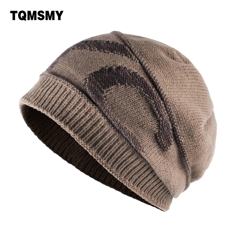 

TQMSMY Winter hats men's Skullies Knitted wool letter nyc bone double layer keep warm caps men beanies casual Ski cap gorros