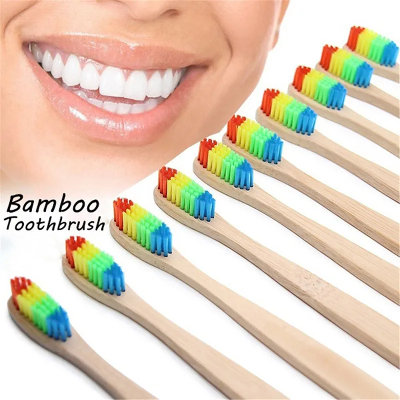 Natural Bamboo Handle Toothbrush Rainbow Colorful Whitening Soft Bristle Bamboo Toothbrush Eco-friendly Teeth Brush Oral Care
Natural Bamboo Handle Toothbrush Rainbow Colorful Whitening Soft Bristle Bamboo Toothbrush Eco-friendly Teeth Brush Oral Care