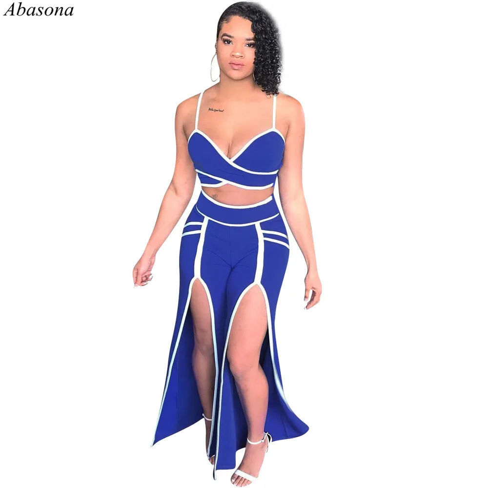 2019 Women Patchwork Spaghetti Strap Rompers Womens Jumpsuit Long Pants High Split Two Piece Set Vintage Playsuits Outfit
2019 Women Patchwork Spaghetti Strap Rompers Womens Jumpsuit Long Pants High Split Two Piece Set Vintage Playsuits Outfit