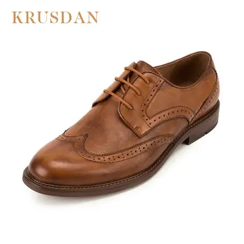 KRUSDAN brand Genuine Leather Men shoes Bullock Style cowhide Men Casual Shoes Lace Up Oxford shoe male Leisure Leather shoes
KRUSDAN brand Genuine Leather Men shoes Bullock Style cowhide Men Casual Shoes Lace Up Oxford shoe male Leisure Leather shoes