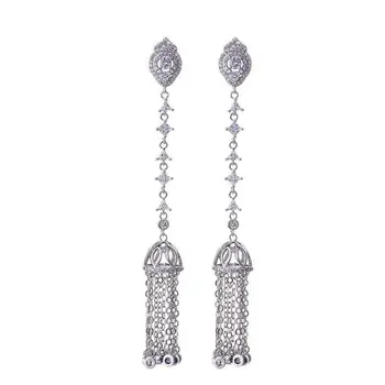 SINZRY bridal CZ long tassel drop earrings Cubic zircon vintage wedding earrings fashion costume jewelry gift for women
SINZRY bridal CZ long tassel drop earrings Cubic zircon vintage wedding earrings fashion costume jewelry gift for women