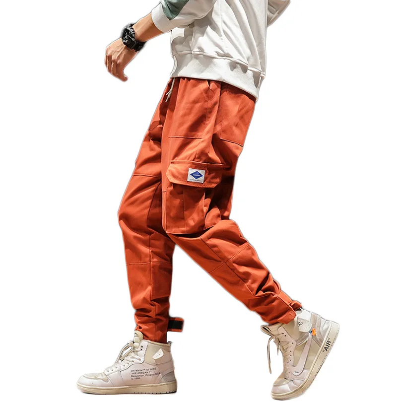 Spring Mens Cargo Pants Cotton Solid Fashion Joggers Trousers Black orange Casual Many Pockets Ankle Banded Pants Male 5XL 2019
Spring Mens Cargo Pants Cotton Solid Fashion Joggers Trousers Black orange Casual Many Pockets Ankle Banded Pants Male 5XL 2019