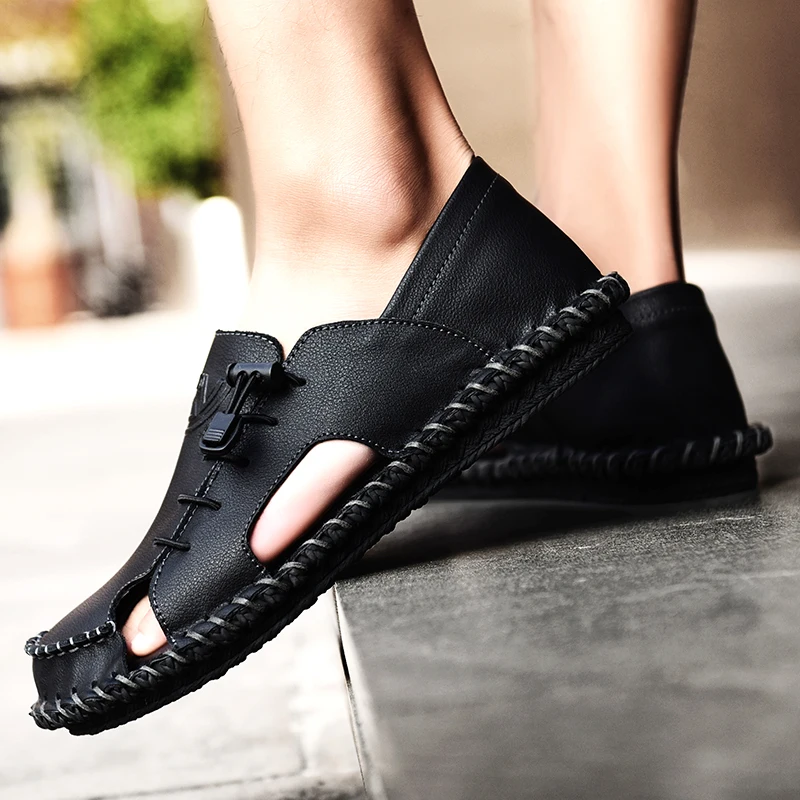 Casual Men Sandals breathable Comfortable Men Summer Leather Sandals handmade fashion outdoor Men Roman Summer Beach Sandals L4
Casual Men Sandals breathable Comfortable Men Summer Leather Sandals handmade fashion outdoor Men Roman Summer Beach Sandals L4