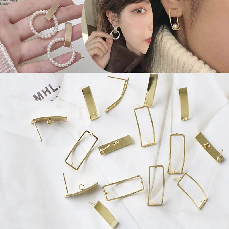 5pcs Gold Plated Copper Stud Earrings Rectangle Pad Ear Post Long Nails with Ring Hook for Diy Jewelry Makings Accessories
5pcs Gold Plated Copper Stud Earrings Rectangle Pad Ear Post Long Nails with Ring Hook for Diy Jewelry Makings Accessories