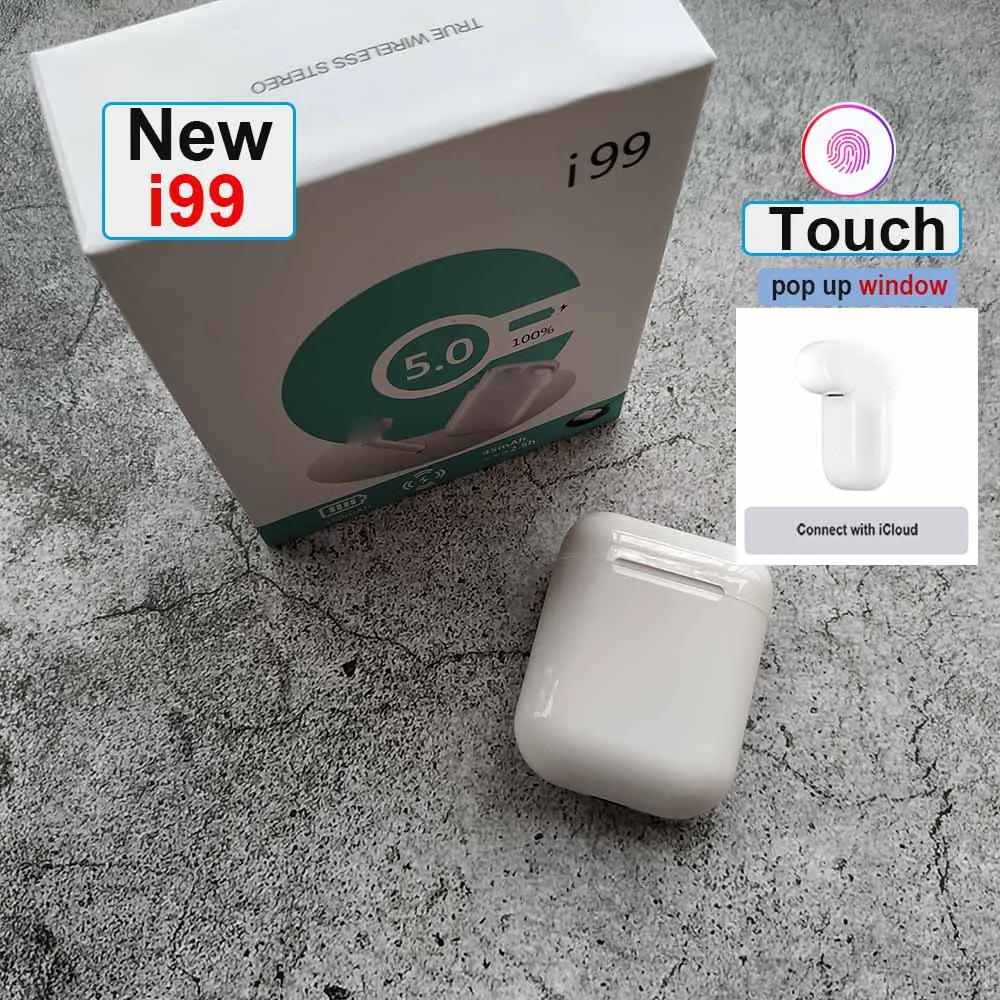 Original i99 TWS pop up Touch Key Mini Wireless Earphone Bluetooth 5.0 Headset for Android xiaomi Iphone ear PK i20 i30 i60 i80
Original i99 TWS pop up Touch Key Mini Wireless Earphone Bluetooth 5.0 Headset for Android xiaomi Iphone ear PK i20 i30 i60 i80