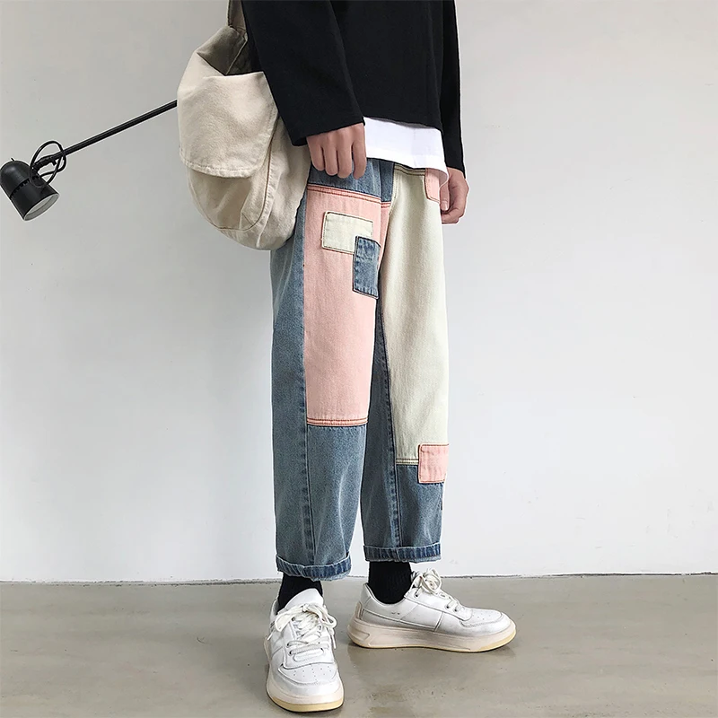 Harajuku Patchwork Color Matching Directly Wide Leg Patch Baggy Homme Jeans Men 2019 Autumn Fashion Wash Cotton Cowboy Trousers
Harajuku Patchwork Color Matching Directly Wide Leg Patch Baggy Homme Jeans Men 2019 Autumn Fashion Wash Cotton Cowboy Trousers
