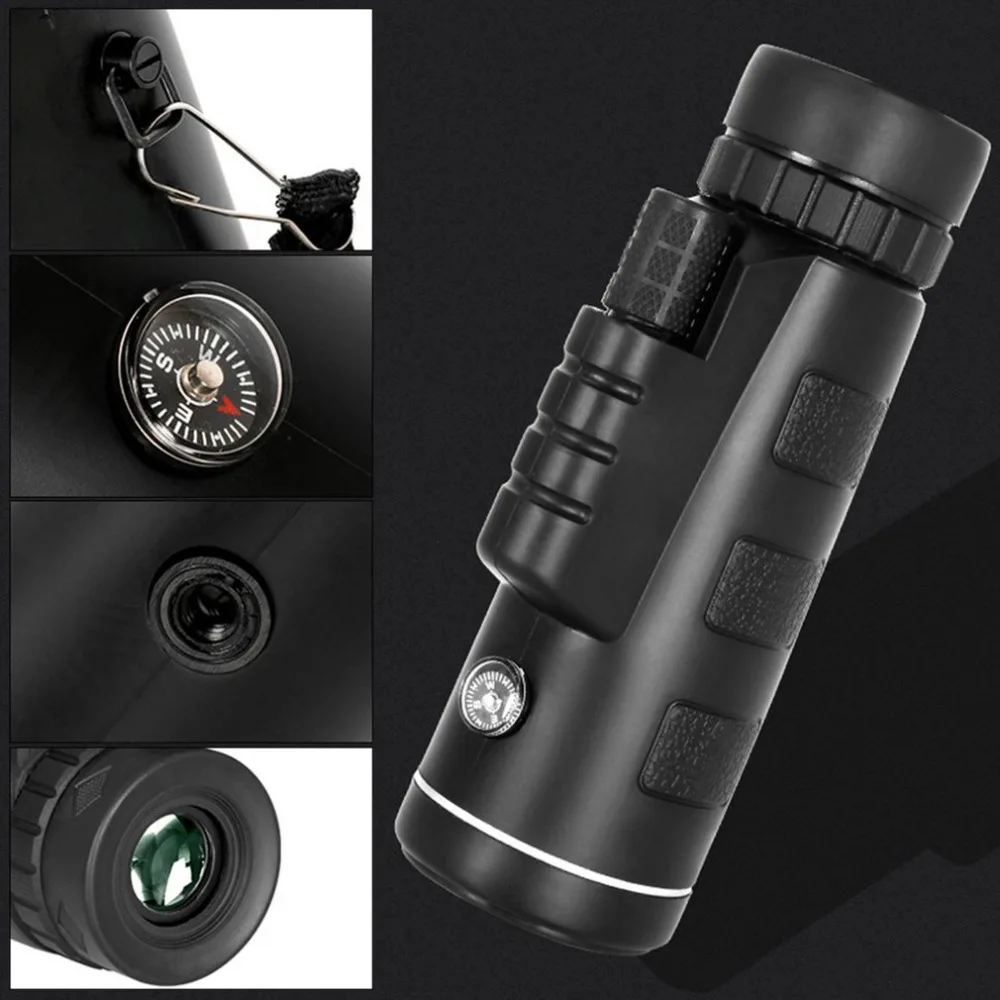 New 40X60 HD Monocular Telescope Night Vision Mini Monocular Outdoor Hunting Camping Scopes With Compass Phone Clip Tripod
New 40X60 HD Monocular Telescope Night Vision Mini Monocular Outdoor Hunting Camping Scopes With Compass Phone Clip Tripod
