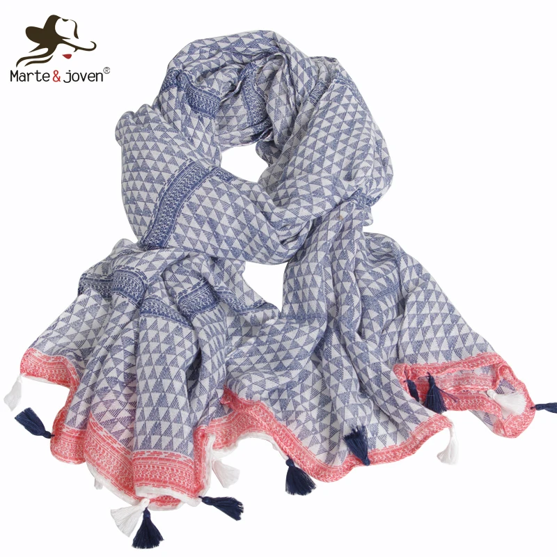 Marte&Joven Fashion Mini Triangle Print Blue Big Size Cotton Scarf for Women Simple Autumn Winter Warm Shawl Ladies Muslim Hijab
Marte&Joven Fashion Mini Triangle Print Blue Big Size Cotton Scarf for Women Simple Autumn Winter Warm Shawl Ladies Muslim Hijab
