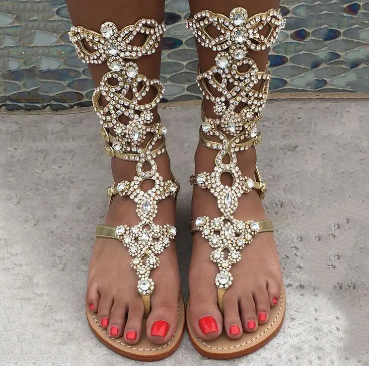 Rhinestones Crystal Women Flat Sandals Cut-out Clip-toe Thong Flat Sandals 2018 Summer Outside Shoes Gladiator Sandals Boots
Rhinestones Crystal Women Flat Sandals Cut-out Clip-toe Thong Flat Sandals 2018 Summer Outside Shoes Gladiator Sandals Boots