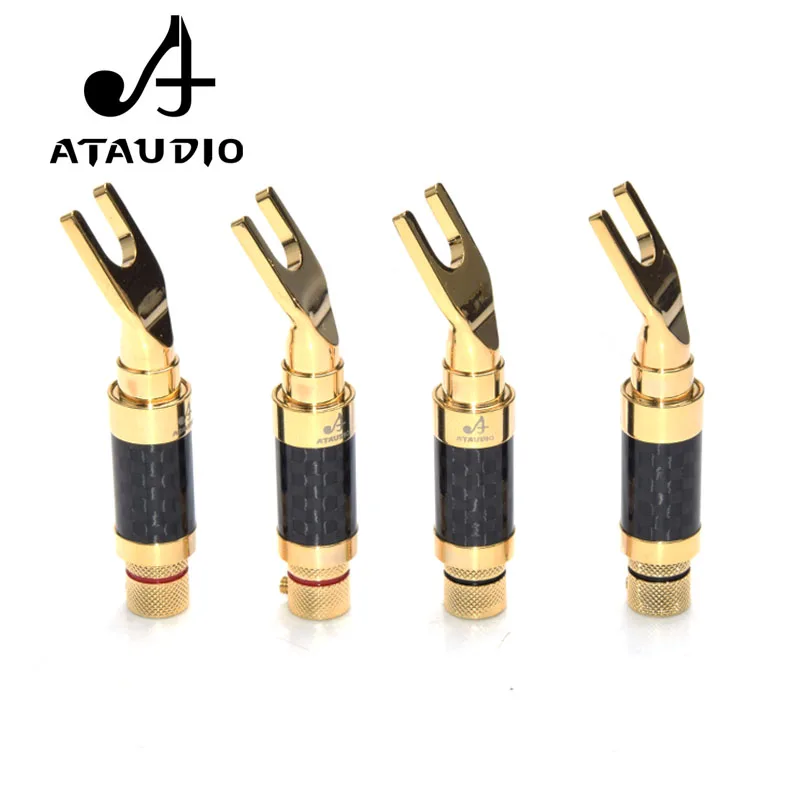 4 шт. ATAUDIO Hifi Y образный штекер высокопроизводительный позолоченный типа банан из