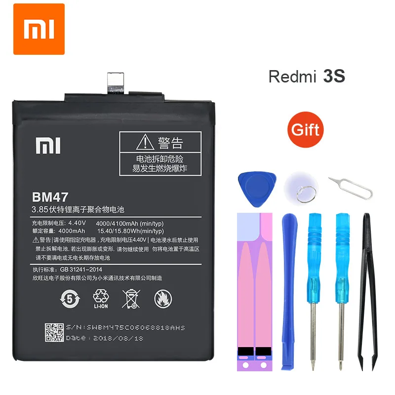 Xiao Mi Original Battery BM47 4100 mAh for Xiaomi Redmi 3S 3X Redmi 4X Redmi 3 / 3pro High Quality Phone Replacement Batteries
Xiao Mi Original Battery BM47 4100 mAh for Xiaomi Redmi 3S 3X Redmi 4X Redmi 3 / 3pro High Quality Phone Replacement Batteries