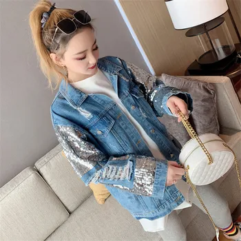 2019 Spring New Denim Jackets Women Autumn Fashion Sequin Stitching Denim Outerwear Casual Hole Loose Female Coat Tops JIA371
2019 Spring New Denim Jackets Women Autumn Fashion Sequin Stitching Denim Outerwear Casual Hole Loose Female Coat Tops JIA371