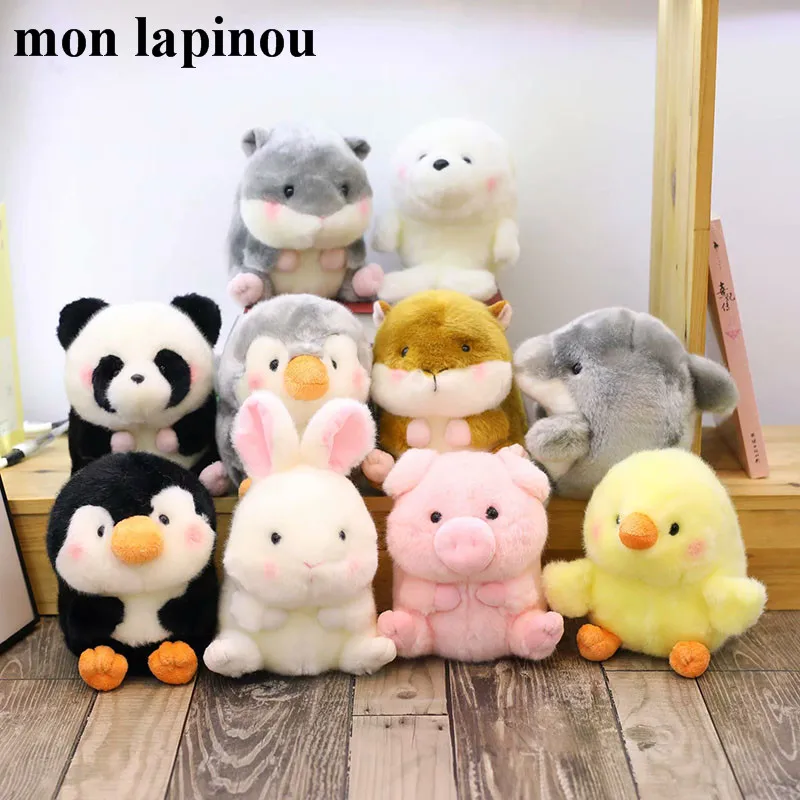 

18cm hamster/panda rabbit/pig plush ball cute round shape stuffed animal soft doll plush penguin/dolphin small size toy for kids