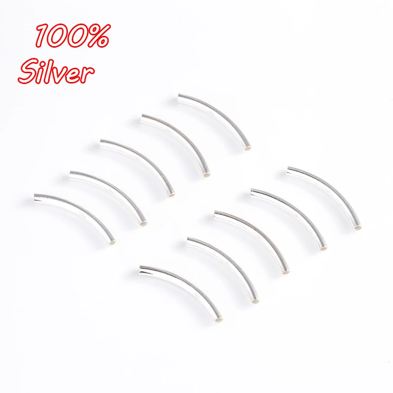 4pcs/lot Hole 925 Silver Spacer Beads Curved Tube for DIY Bracelet Chock Necklace Making
4pcs/lot Hole 925 Silver Spacer Beads Curved Tube for DIY Bracelet Chock Necklace Making