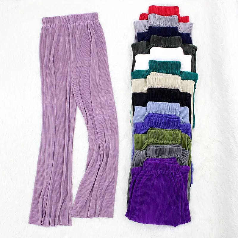 Summer Women's Pants Pleated Wide Leg Pants Loose Ankle Length Elastic Waist Casual Long Streetwear Trousers Pantalon Femme
Summer Women's Pants Pleated Wide Leg Pants Loose Ankle Length Elastic Waist Casual Long Streetwear Trousers Pantalon Femme