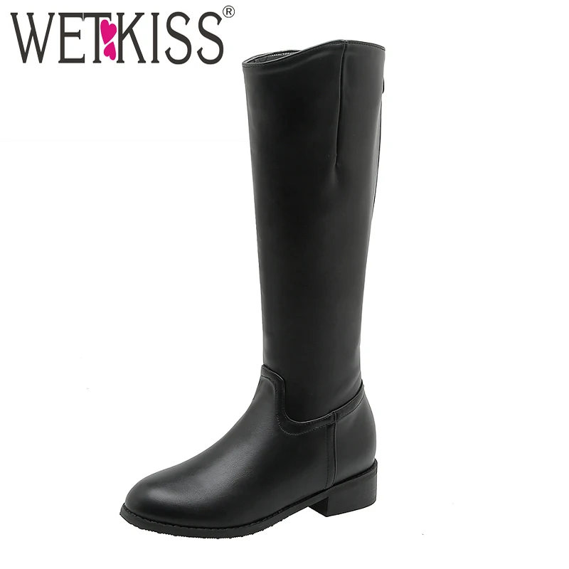 WETKISS Knee High Boots Women Low Heels Boot Round Toe Shoes Female Motorcycle Shoes Ladies Zip Shoes Winter Plus Size 32-46
WETKISS Knee High Boots Women Low Heels Boot Round Toe Shoes Female Motorcycle Shoes Ladies Zip Shoes Winter Plus Size 32-46