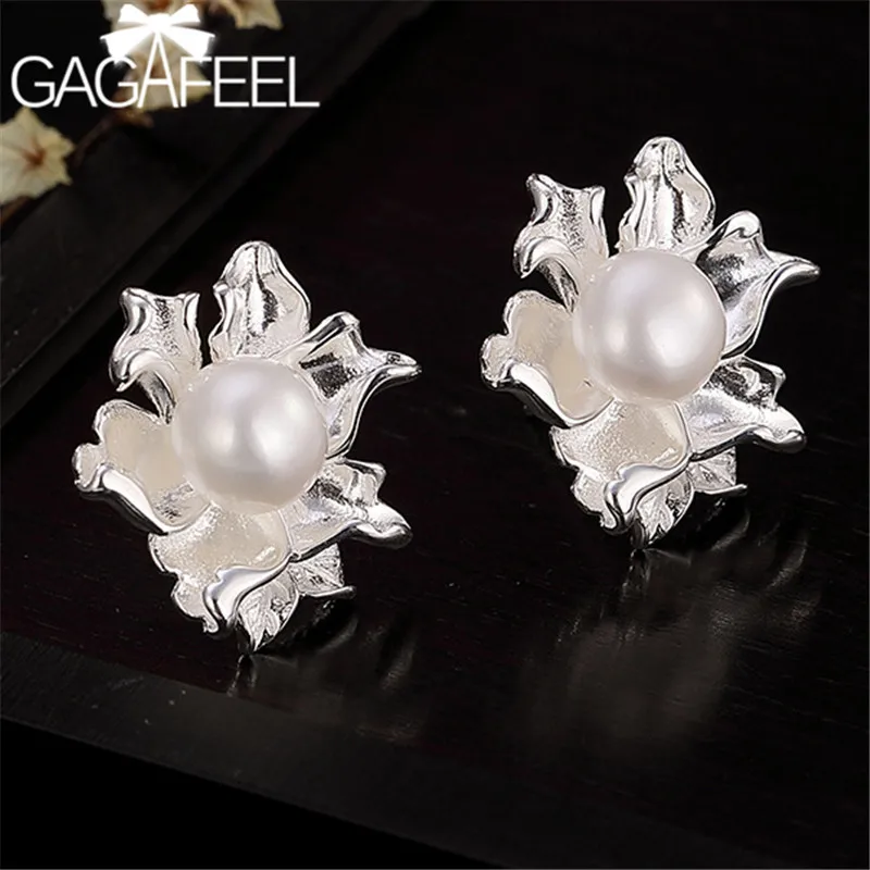 GAGAFEEL 925 Sterling Silver Flower Earrings with Natural Freshwater Pearl Earrings Stud for Women Ladies High Quality
GAGAFEEL 925 Sterling Silver Flower Earrings with Natural Freshwater Pearl Earrings Stud for Women Ladies High Quality
