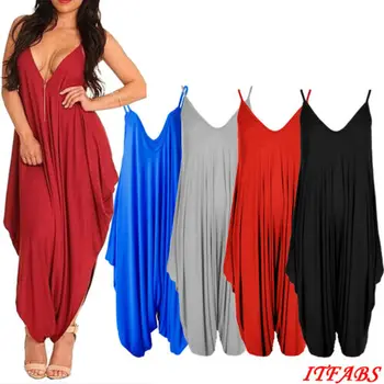 Womens Backless Cami Jumpsuit Playsuit Romper Summer Baggy Harem Sleeveless Lagenlook All In One V-Neck Playsuit Baggy Plus 8-24 
Womens Backless Cami Jumpsuit Playsuit Romper Summer Baggy Harem Sleeveless Lagenlook All In One V-Neck Playsuit Baggy Plus 8-24