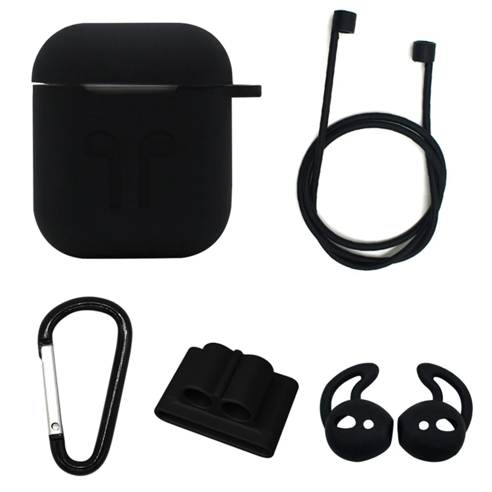 5in1 Non-slip Silicone Case Cover Earphone Pouch Protective Skin Anti-lost Wire Eartips Wireless Earphone Case for Apple AirPods
5in1 Non-slip Silicone Case Cover Earphone Pouch Protective Skin Anti-lost Wire Eartips Wireless Earphone Case for Apple AirPods