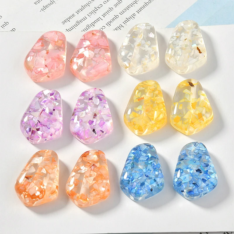 Colour transparent resin shell fragments straight hole irregular shaped pendant DIY Earrings accessories
Colour transparent resin shell fragments straight hole irregular shaped pendant DIY Earrings accessories