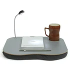 Image New Portable Laptop Desk Bed Laptop Cushion Knee Lap Computer Reading Table Tray Cup Holder New Laptop Stand With LED Lamp