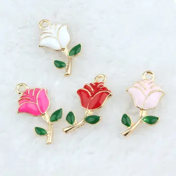 Whosale 13*24MM 100PCs Gold Tone Plated Enamel Alloy Rose Flower Charms Ornament Jewelry Accessory Necklace Floating Pendants
Whosale 13*24MM 100PCs Gold Tone Plated Enamel Alloy Rose Flower Charms Ornament Jewelry Accessory Necklace Floating Pendants
