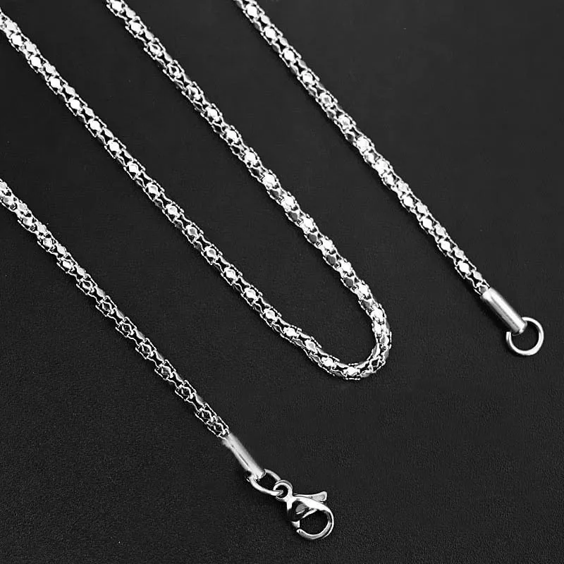 

2.0mm Stainless Steel Silver tone Chain Necklace with Lobster Clasp Fashion Men Women Chain Keychain Accessories 63CM