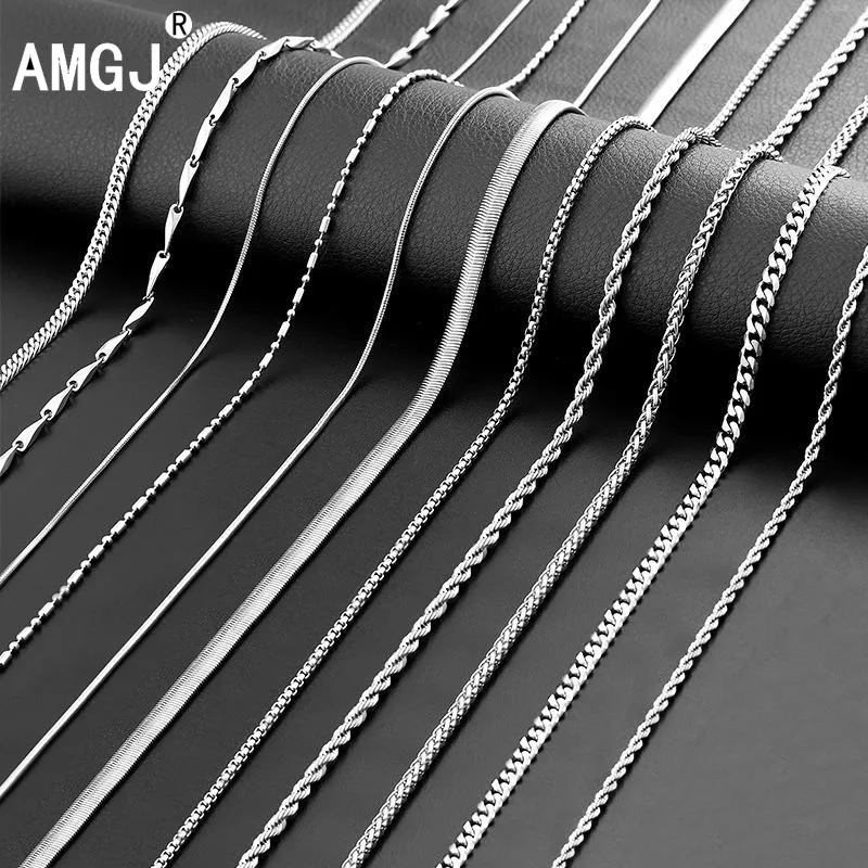 AMGJ Classic Stainless Steel Silver Color Link Chain Necklace Snake/Box/Hanging/Curb/Flat/Twist Chain 22inch
AMGJ Classic Stainless Steel Silver Color Link Chain Necklace Snake/Box/Hanging/Curb/Flat/Twist Chain 22inch