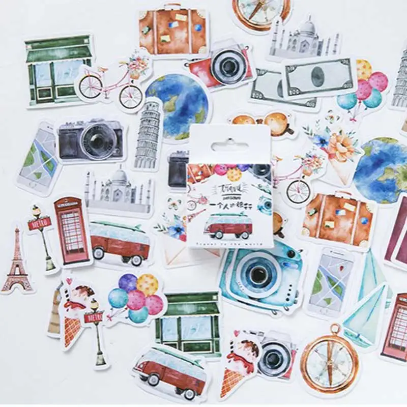 46 Pcs/box Travel Alone Mini Paper Stickers Decoration DIY Album Diary Scrapbooking Planner Label Sticker Kawaii Stationery
46 Pcs/box Travel Alone Mini Paper Stickers Decoration DIY Album Diary Scrapbooking Planner Label Sticker Kawaii Stationery
