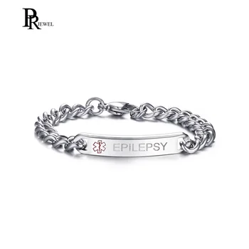 Engraving Stainless Steel Medical Name Bracelet Emergency Medical Alert ID Link Chain Bracelets-EPILEPSY
Engraving Stainless Steel Medical Name Bracelet Emergency Medical Alert ID Link Chain Bracelets-EPILEPSY