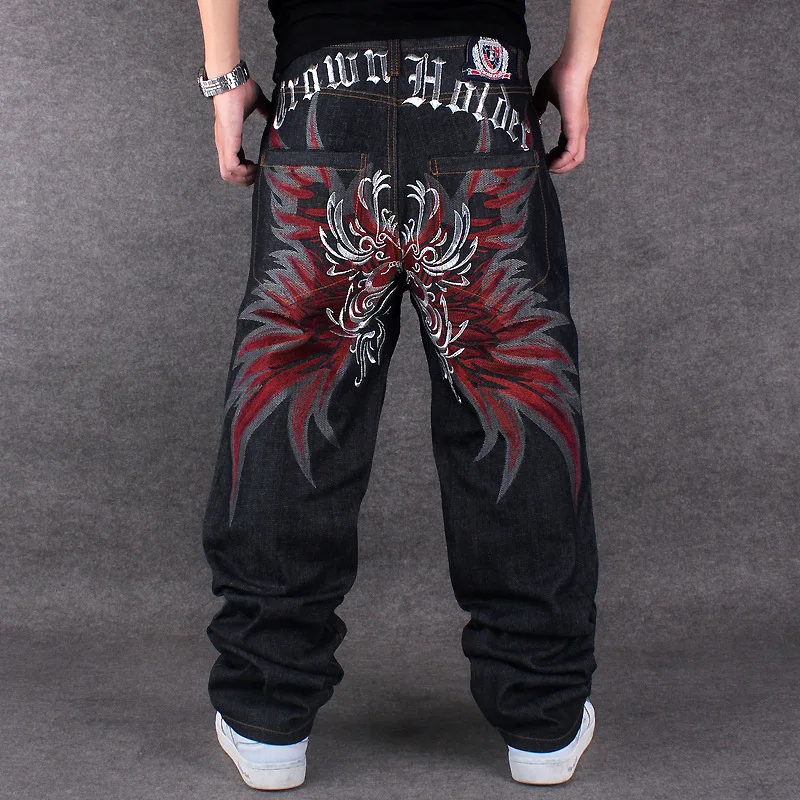 Mens Jeans Top Rushed Stripe 2019 Loose Hip Hop Jeans Men Printed Hiphop demin pants Tide Trousers Embroidered Flower Wings
Mens Jeans Top Rushed Stripe 2019 Loose Hip Hop Jeans Men Printed Hiphop demin pants Tide Trousers Embroidered Flower Wings